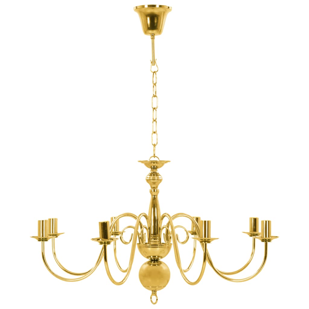 Chandelier, golden, with 8 x E14 light bulbs