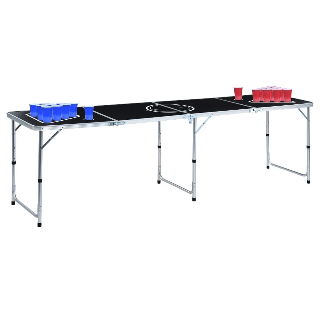 Folding beer pong table with cups and balls, 240 cm