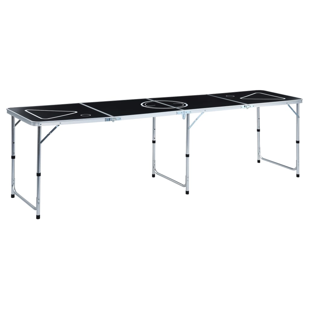 Folding beer pong table with cups and balls, 240 cm