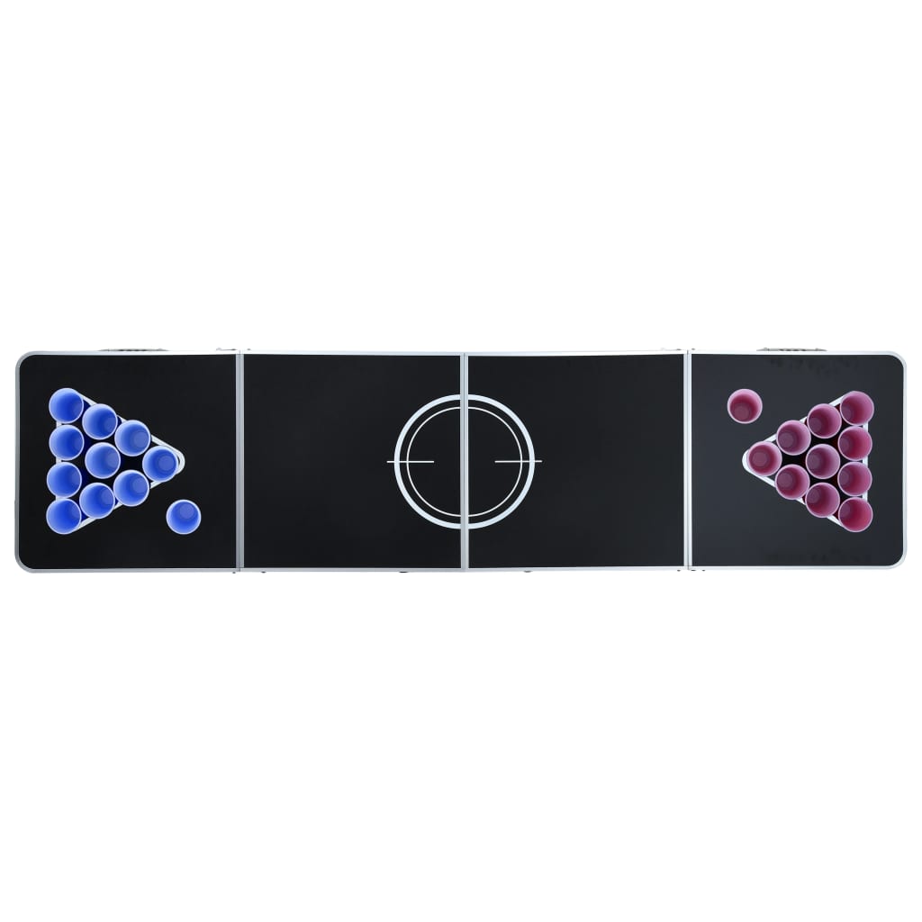 Folding beer pong table with cups and balls, 240 cm