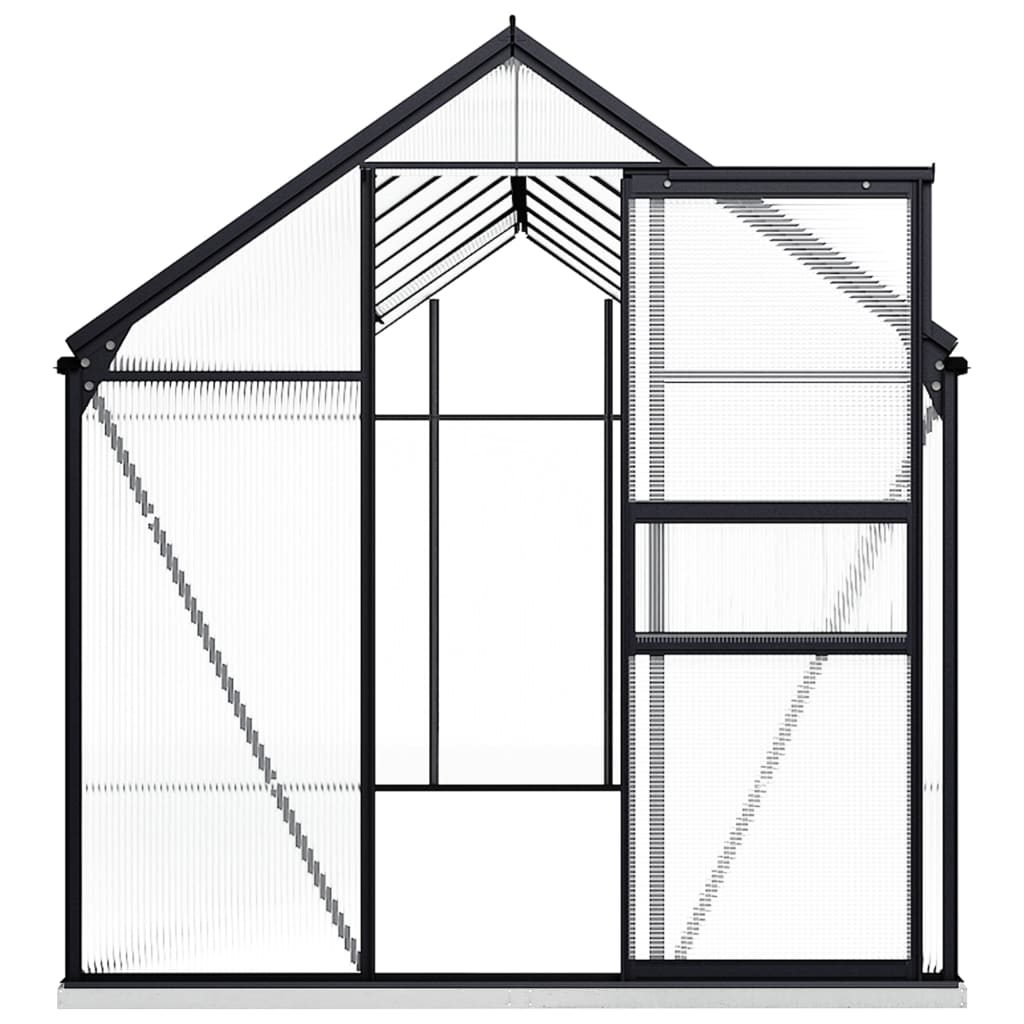 Greenhouse with base frame, anthracite gray, aluminum 9.31 m³