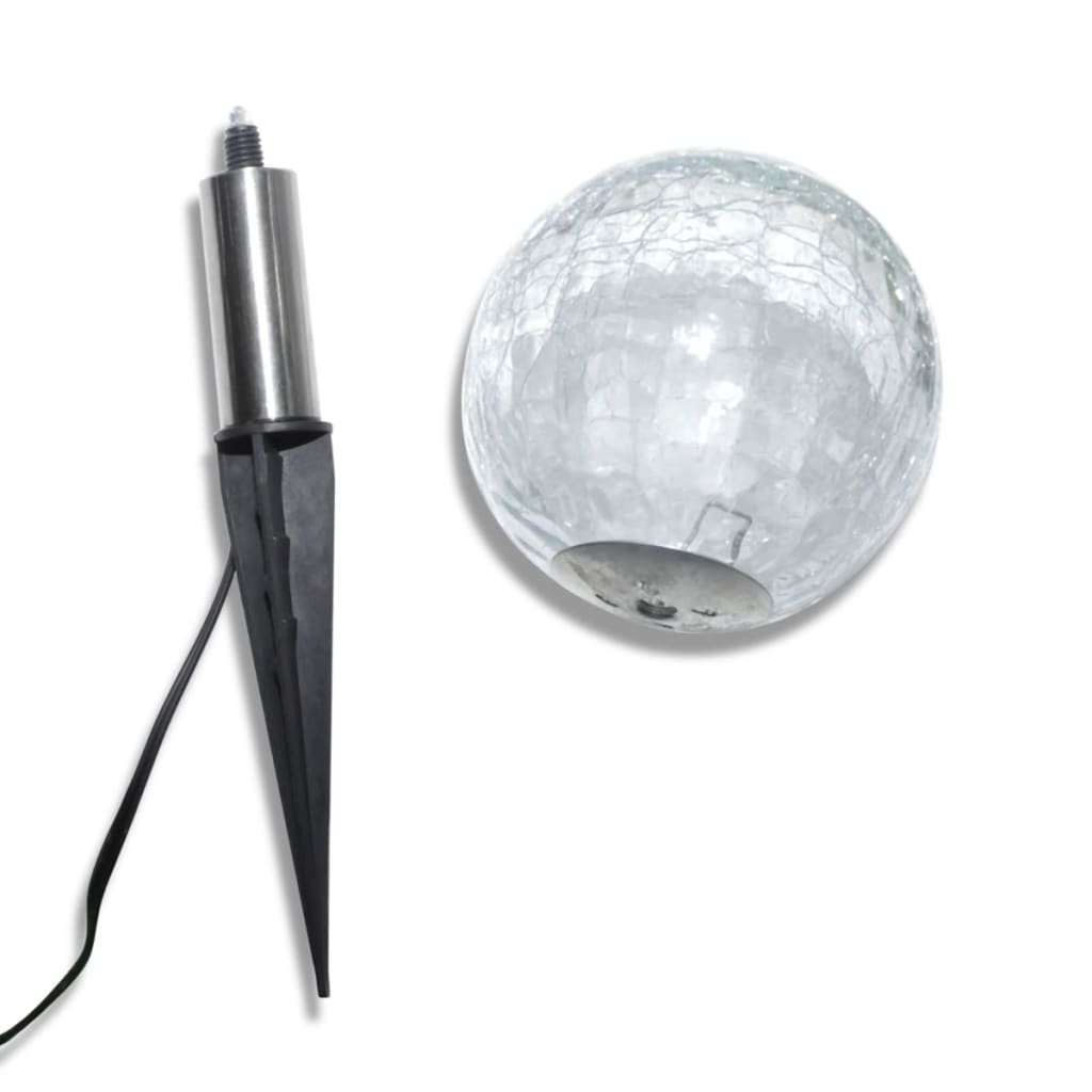 Light balls, 3 LED garden lights with ground stakes and solar panel