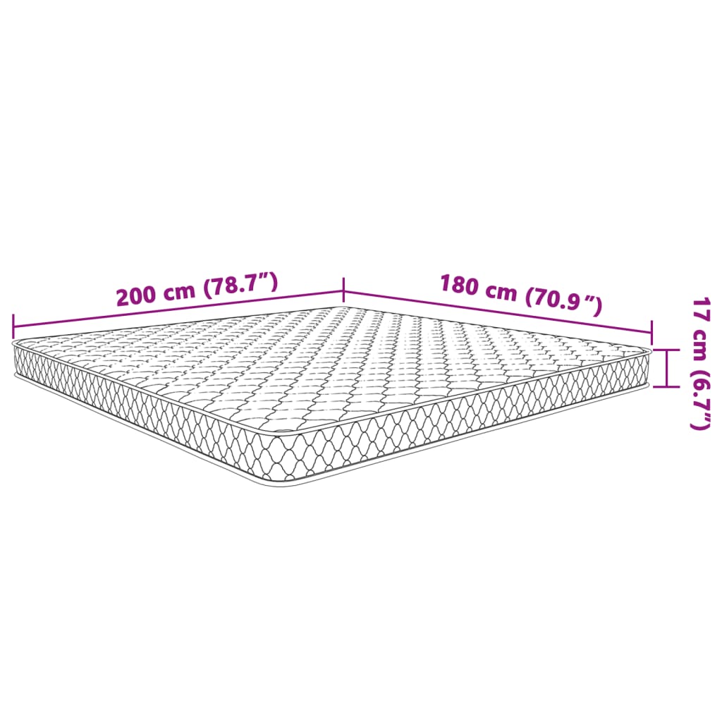 VidaXLi Memory Foam madrats 200 x 180 x 17 cm