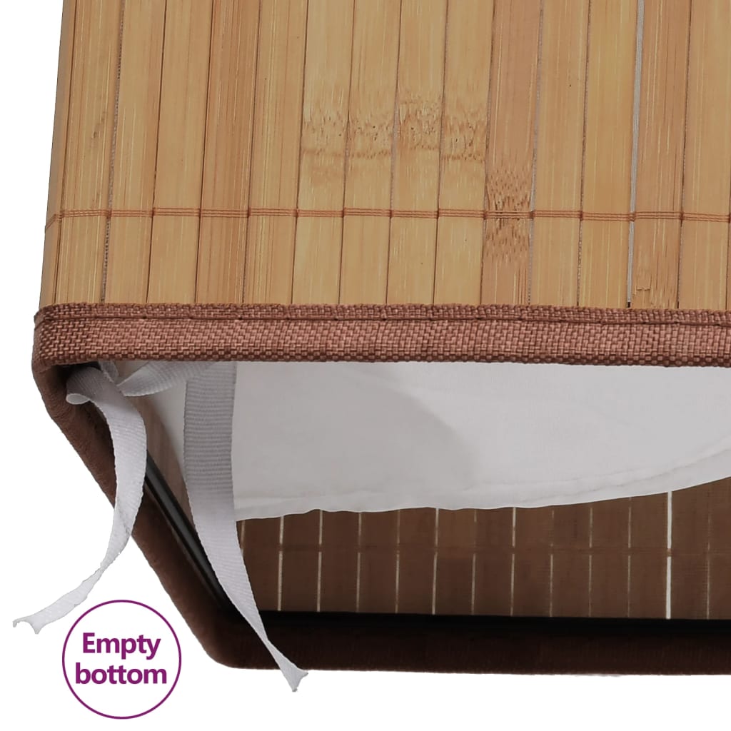 Bamboo laundry basket, rectangular, natural