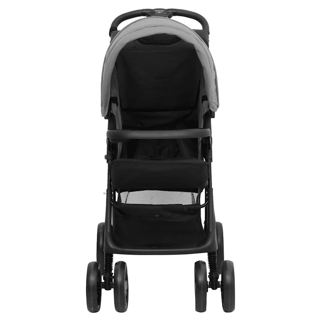 Two-in-one children's stroller light gray and black, steel
