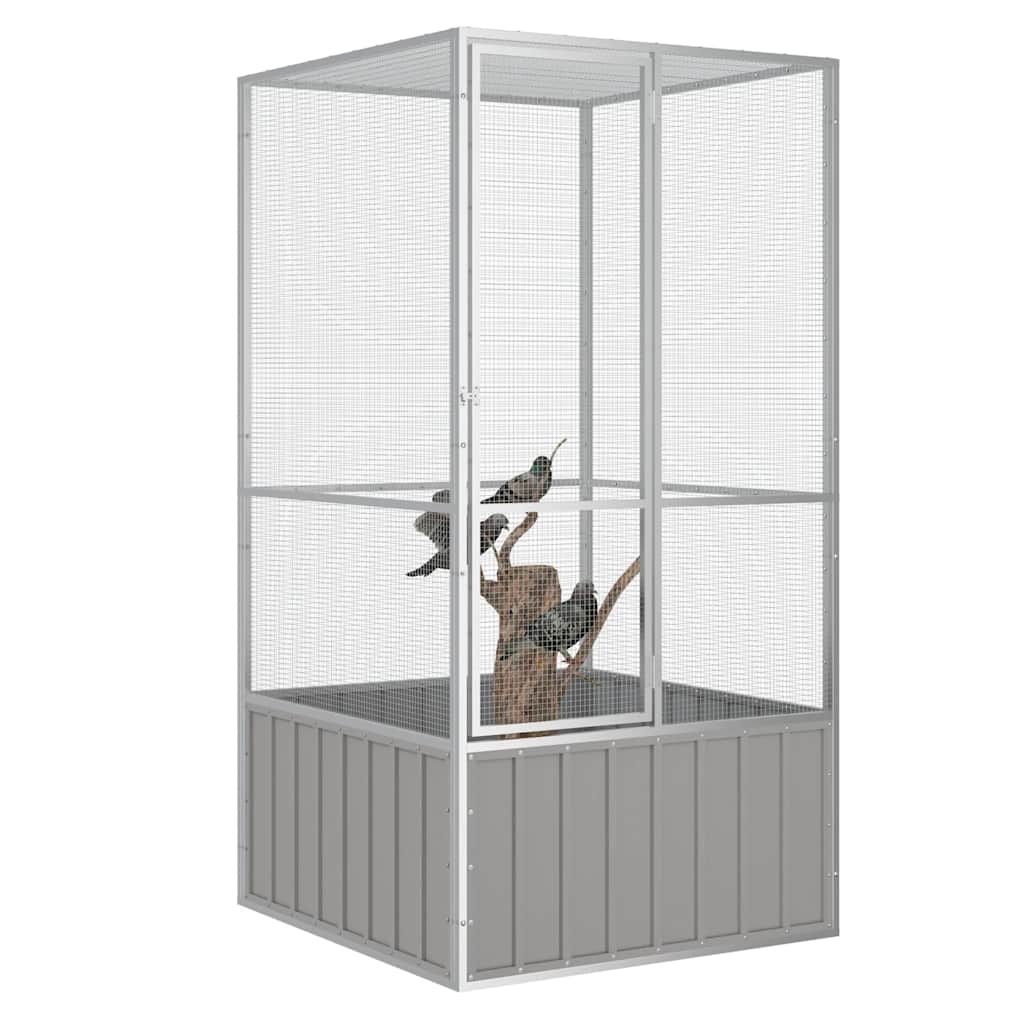 Birdcage, grey, 111x107x211.5 cm, galvanized steel