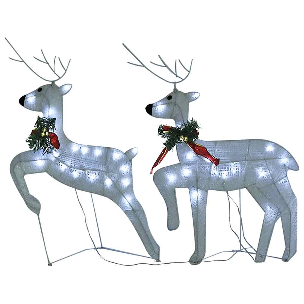 Christmas reindeer 2 pcs white, 40 LEDs