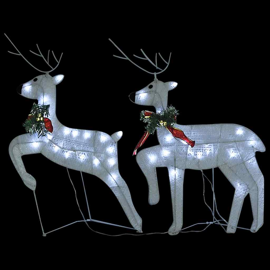 Christmas reindeer 2 pcs white, 40 LEDs