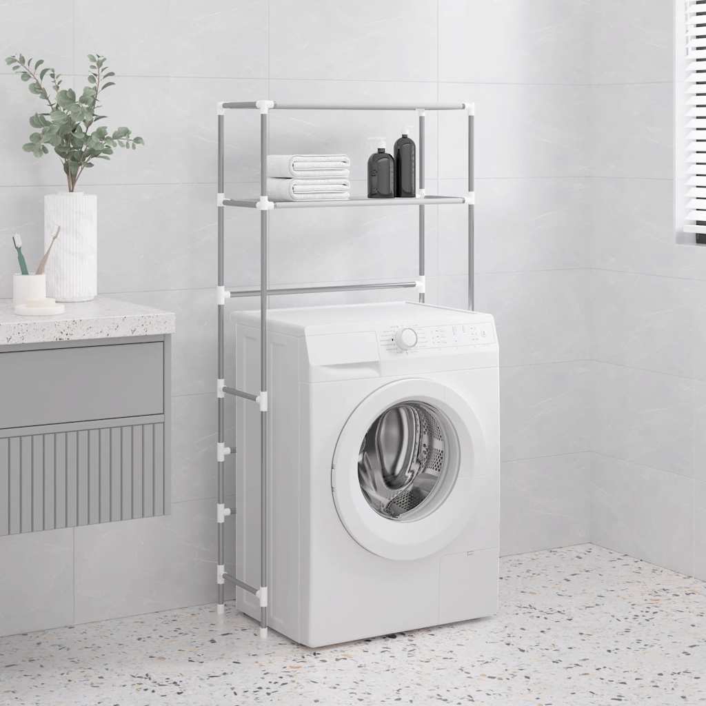 2-level shelf above the washing machine, gray, 69x28x143 cm, iron