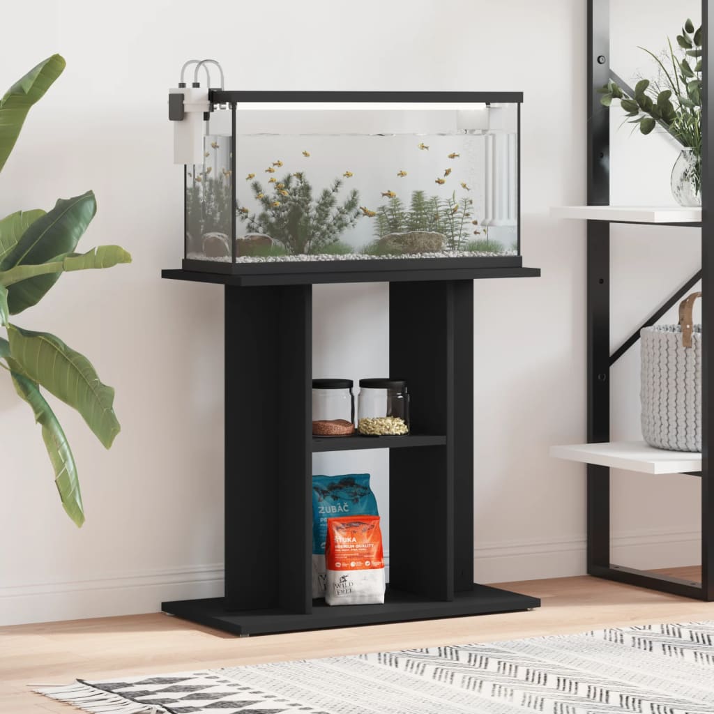 Aquarium base, black, 60 x 30 x 60 cm, artificial wood