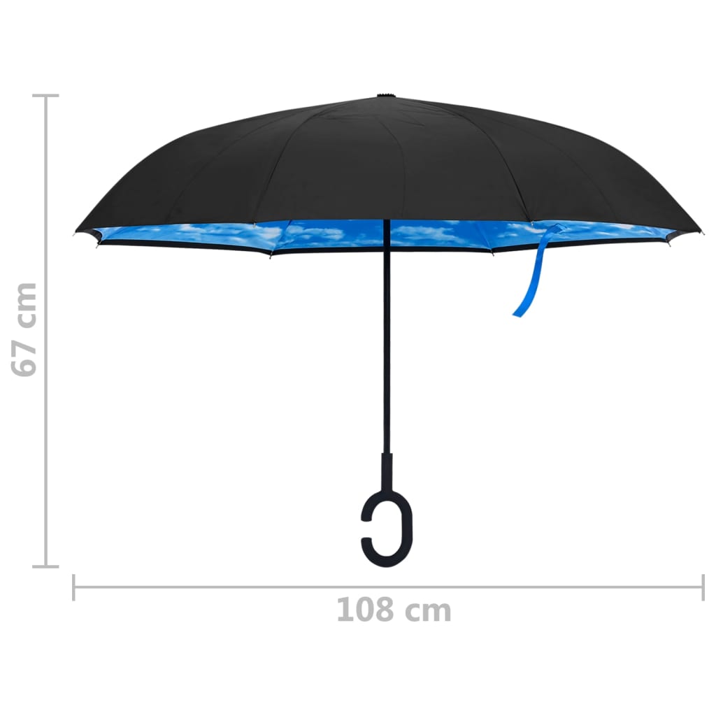 Umbrella C-shaped handle, black, 108 cm