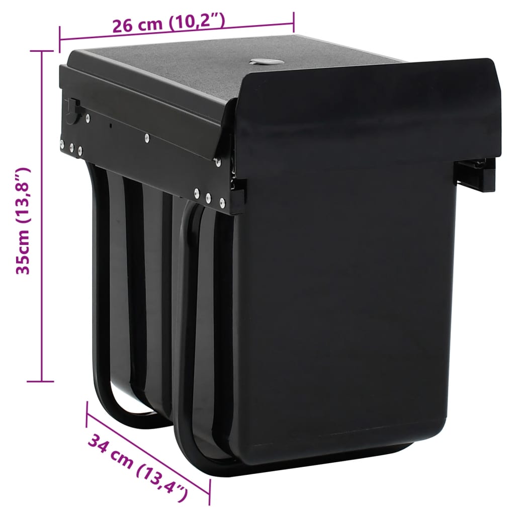 Pull-out trash can, soft close, 20 l