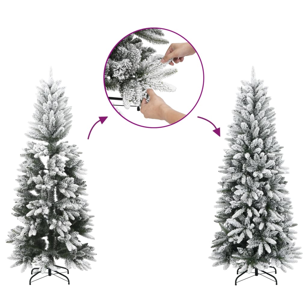 Artificial fir tree with snowy branches, 210 cm, PVC and PE