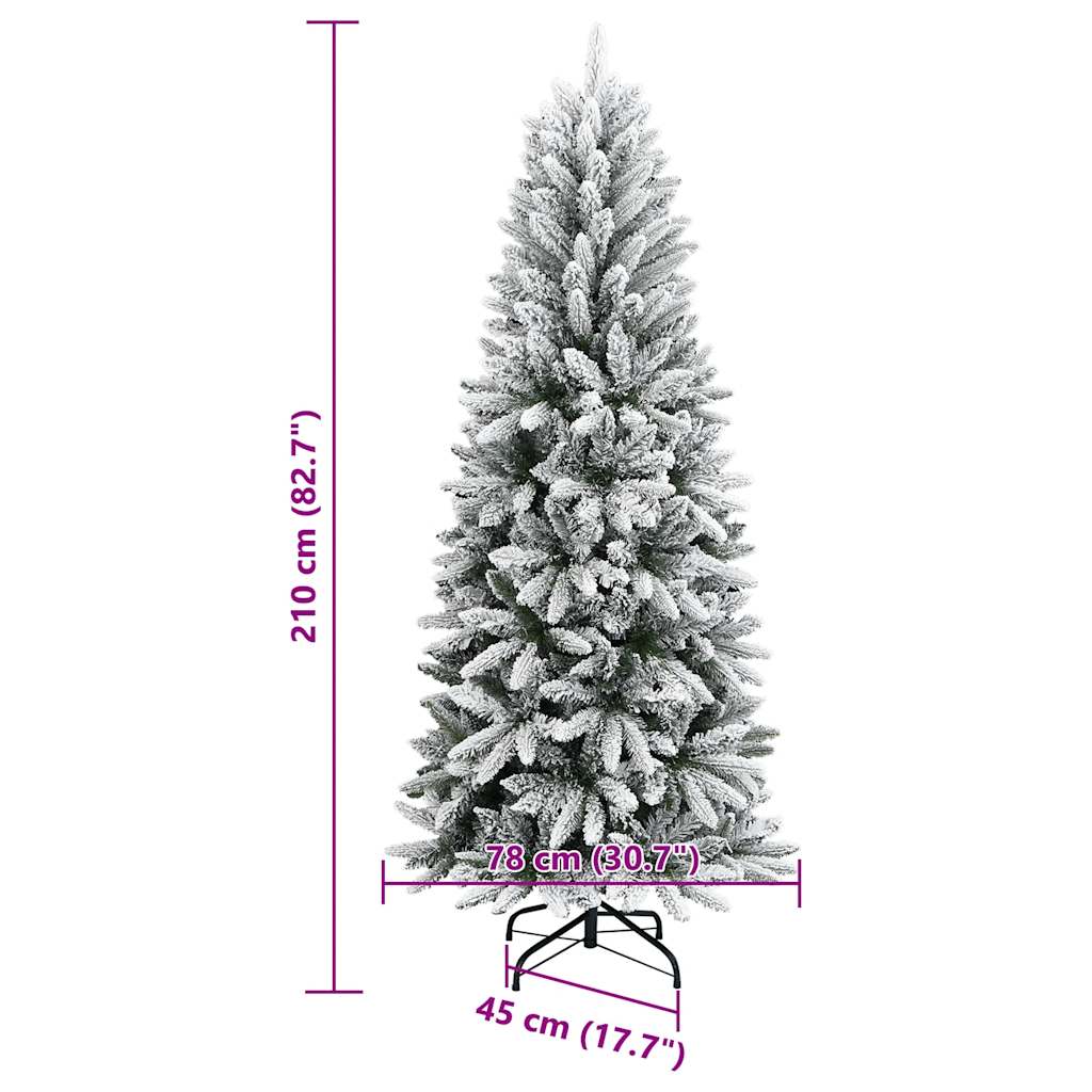 Artificial fir tree with snowy branches, 210 cm, PVC and PE