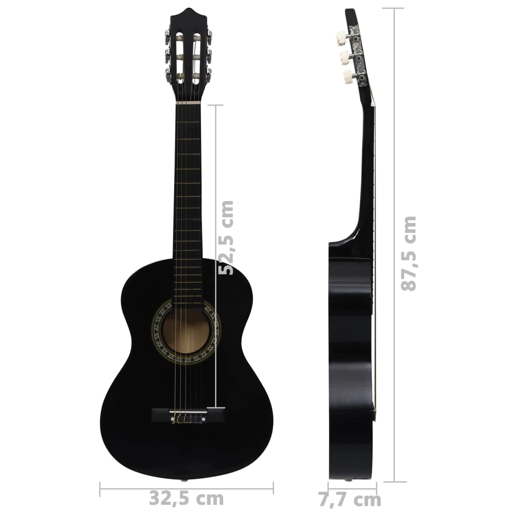 8-piece guitar set for beginners, black 1 / 2 34