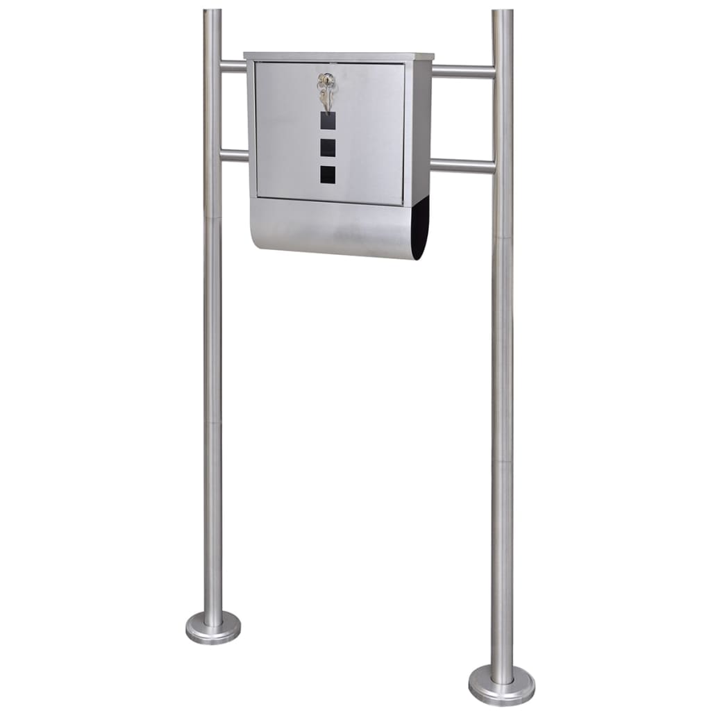 Mailbox on base, stainless steel