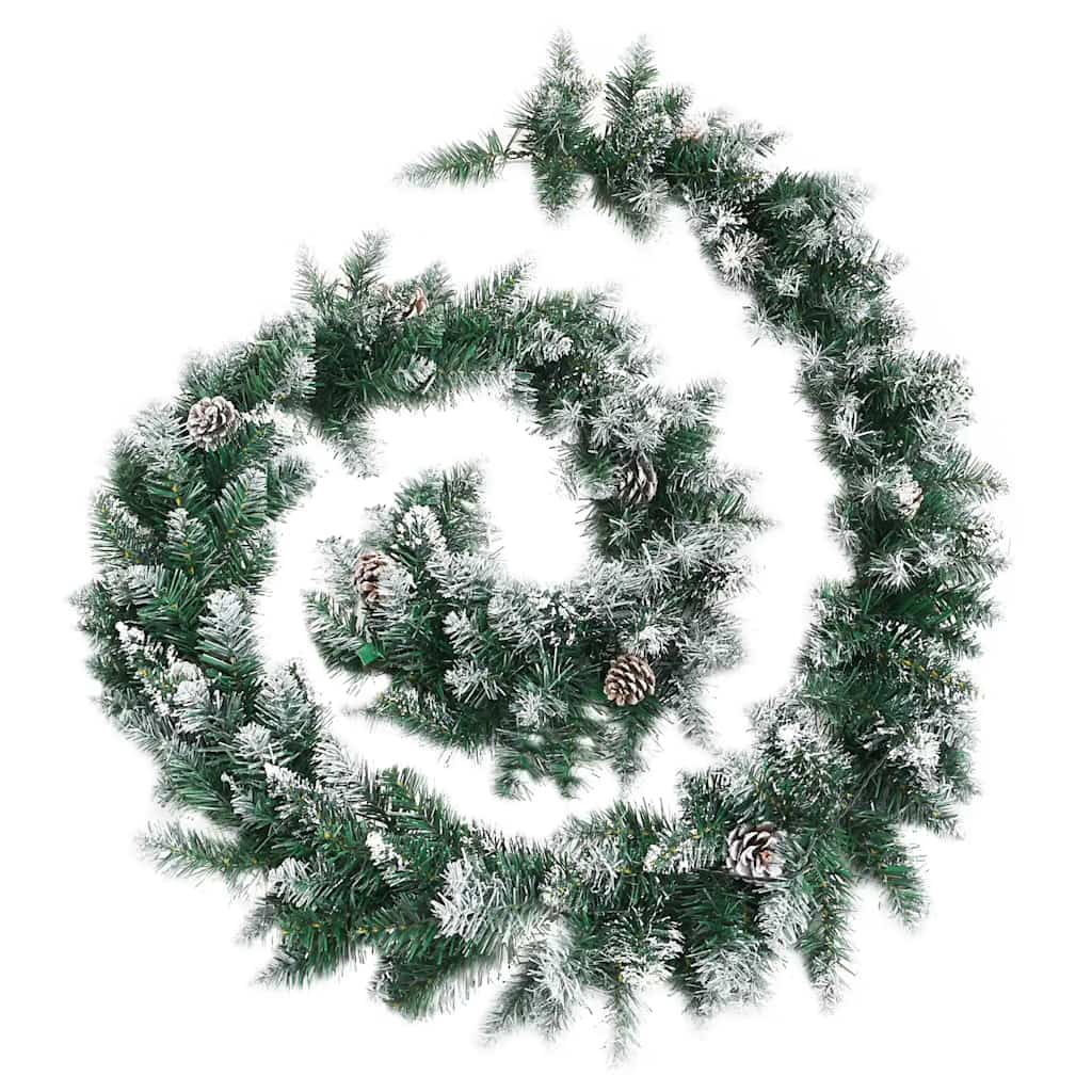 Christmas tree with LED lights, green, 2.7 m, PVC