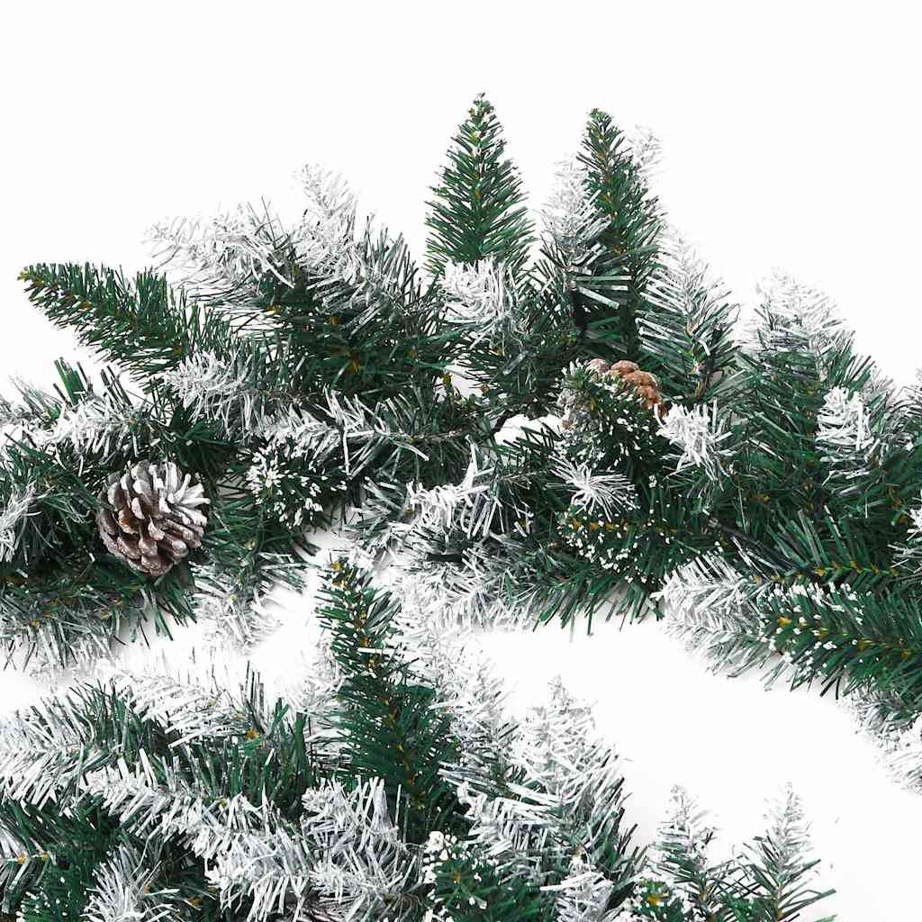 Christmas tree with LED lights, green, 2.7 m, PVC