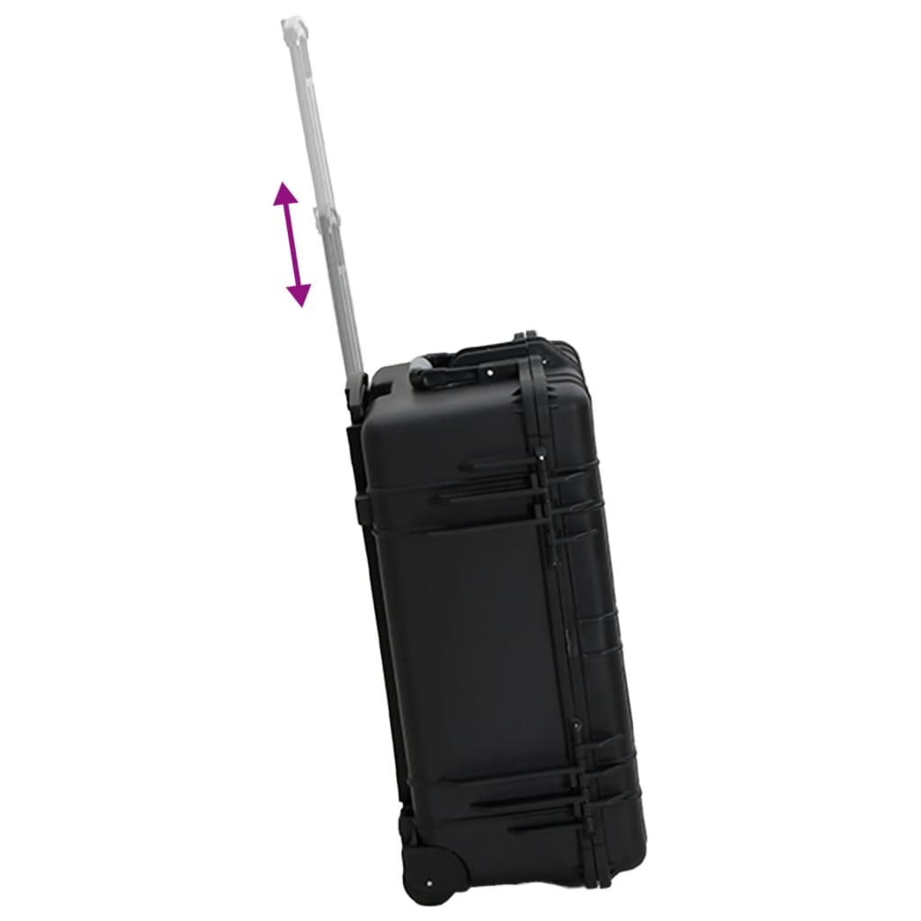 Portable transport case, black, 58 x 45 x 27 cm, PP