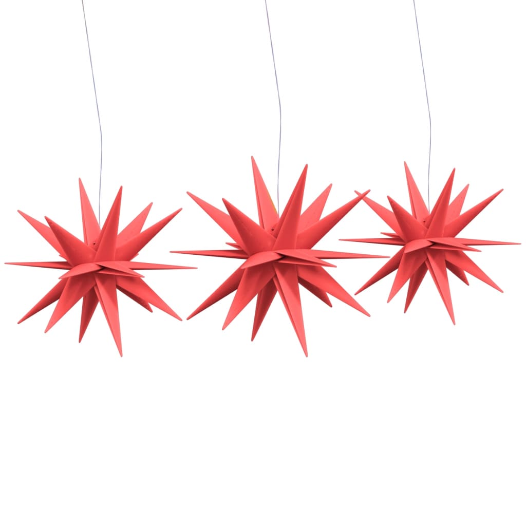 Christmas lights with LED lighting 3 pcs., foldable, red