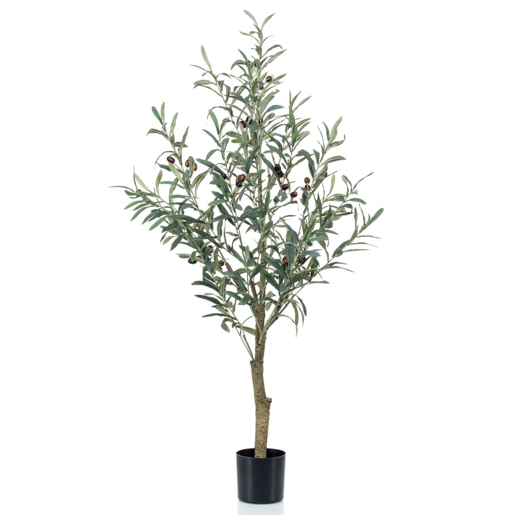 Emerald artificial plant olive tree in a plastic pot, 115 cm