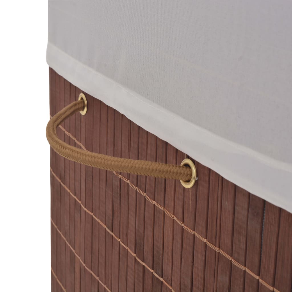 Bamboo laundry basket, rectangular, brown