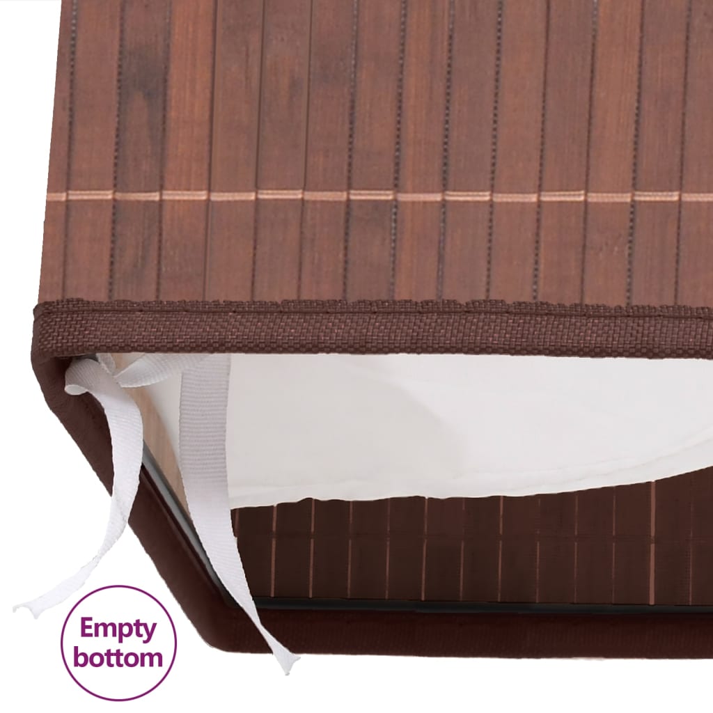 Bamboo laundry basket, rectangular, brown