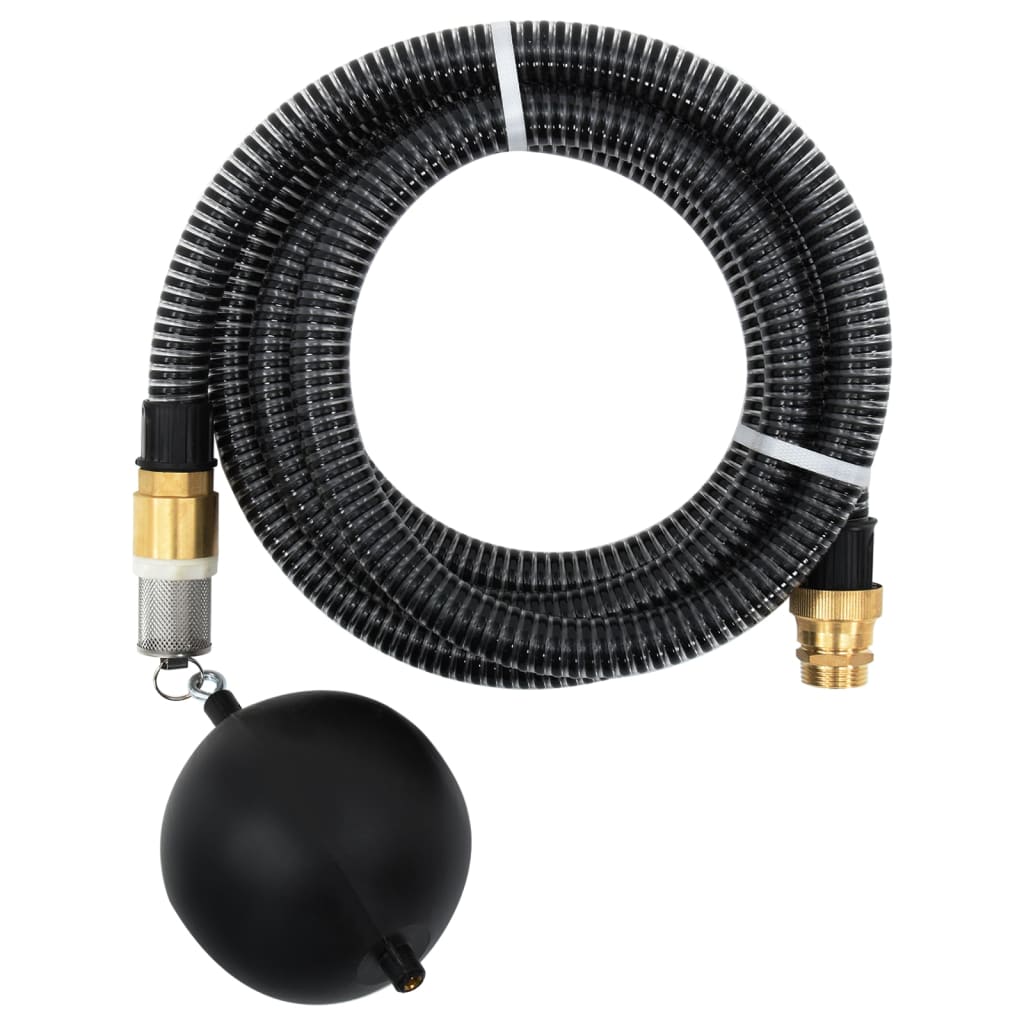 Suction hose with brass connections, black 1.1 5 m PVC