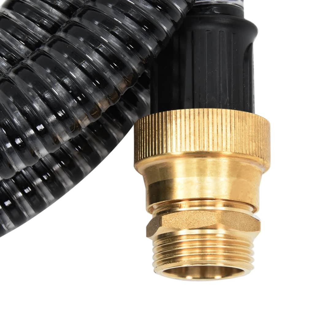 Suction hose with brass connections, black 1.1 5 m PVC