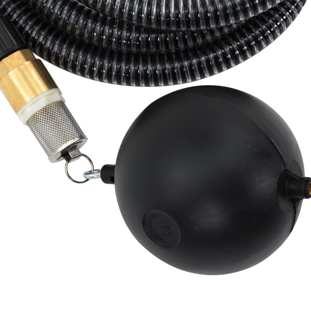 Suction hose with brass connections, black 1.1 5 m PVC