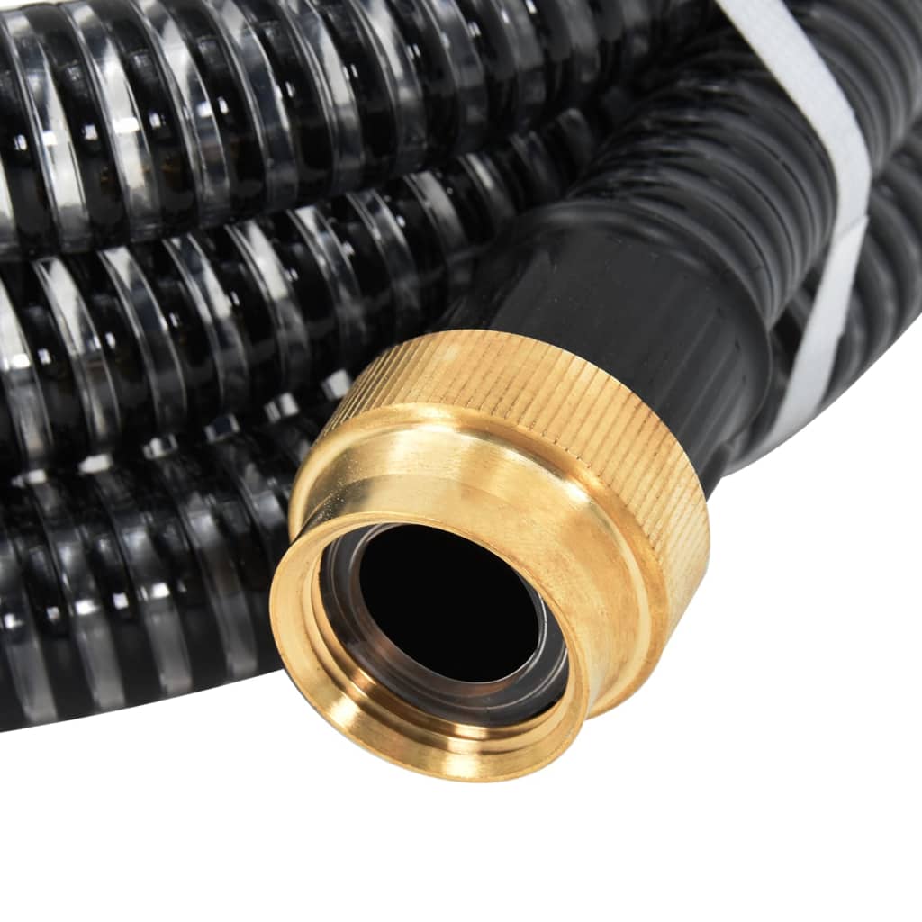 Suction hose with brass connections, black 1.1 5 m PVC