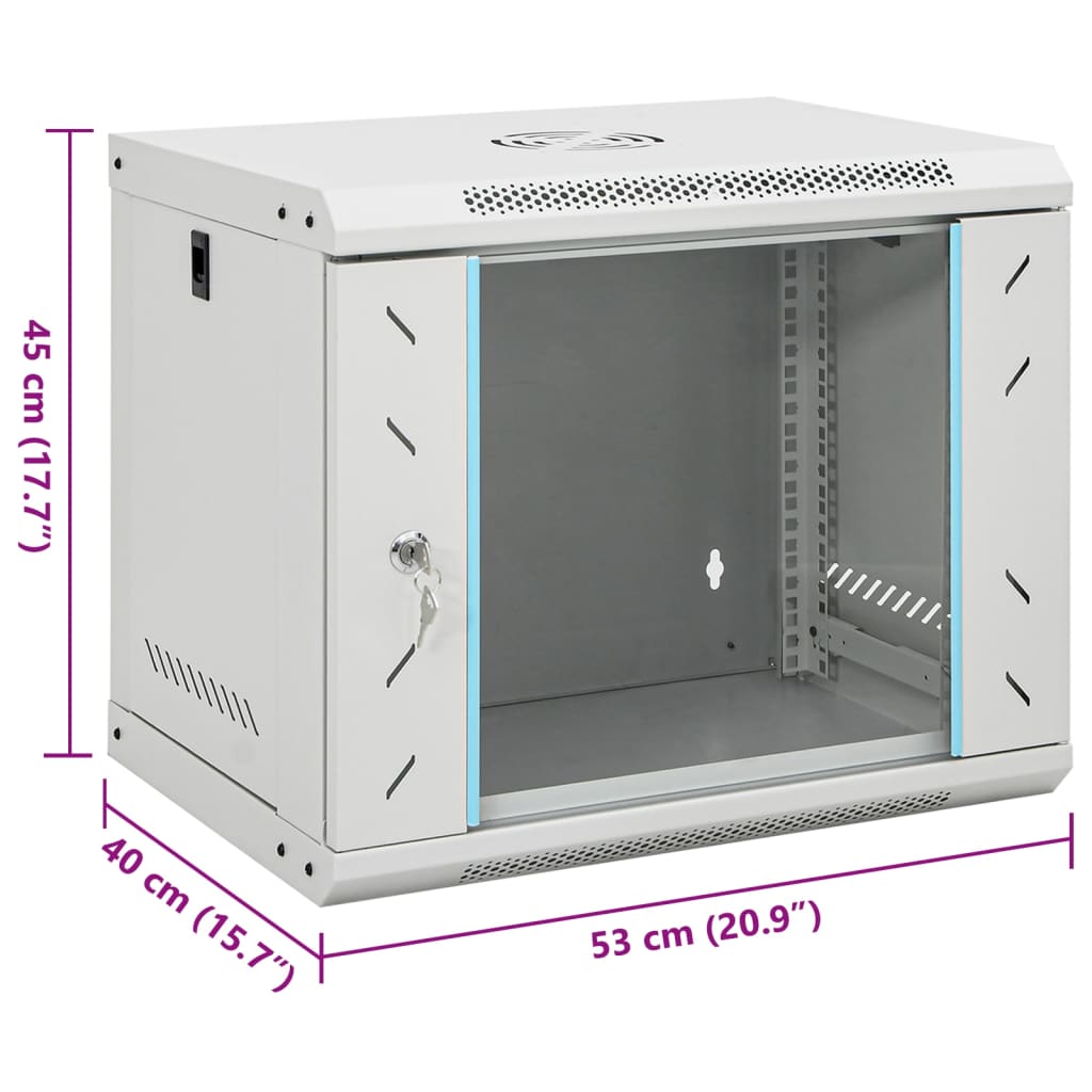 9U wall-mounted server cabinet 19 IP20, 53 x 40 x 45 cm