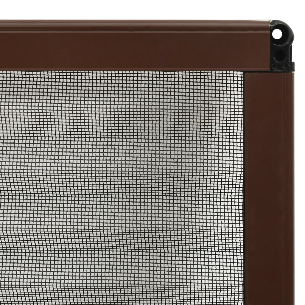 Pleated insect net for the window, aluminum, brown 60 x 80 cm