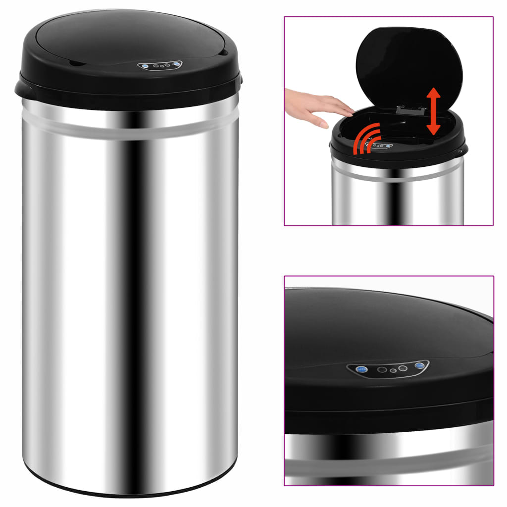 Trash can with automatic sensor 50 l stainless steel