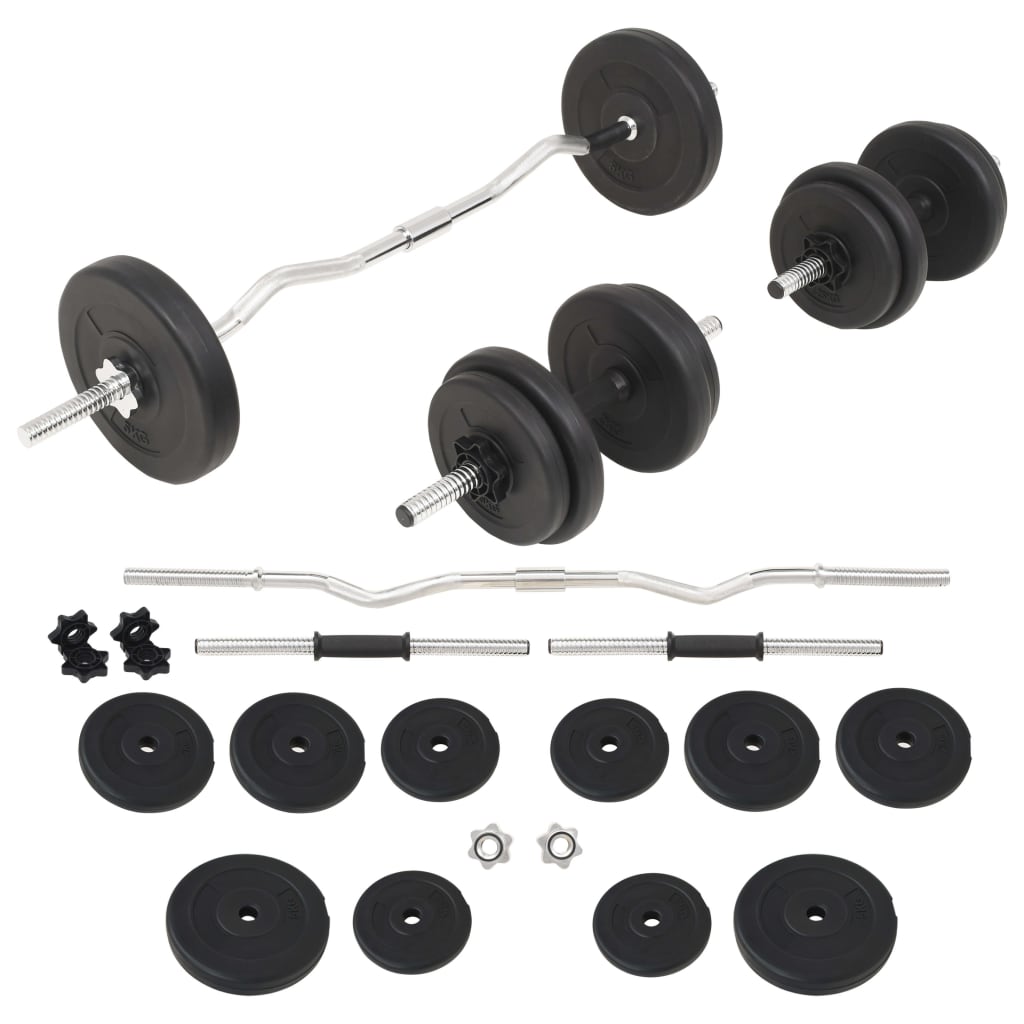 Barbell and dumbbell set, 30 kg