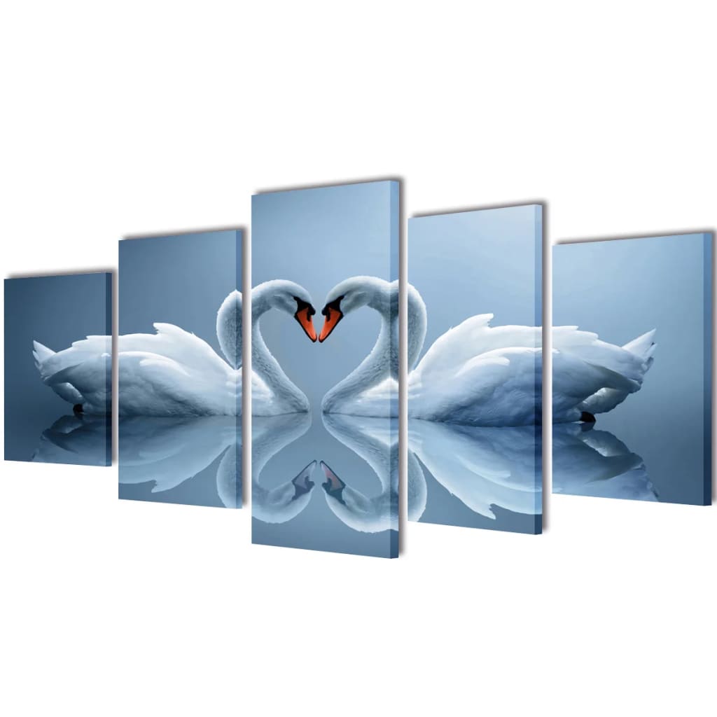 Wall painting set with a swan, 200 x 100 cm