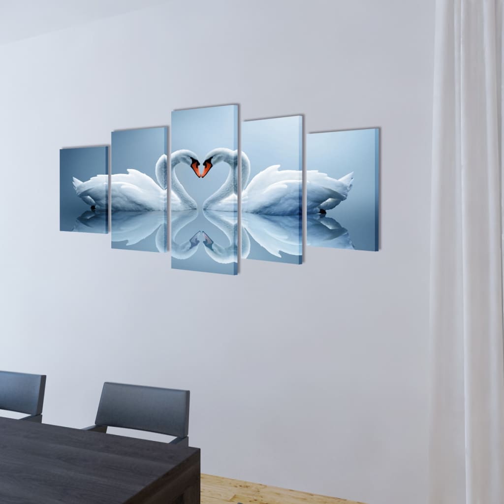 Wall painting set with a swan, 200 x 100 cm