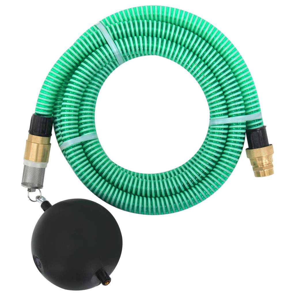 Suction hose with brass connections, green 1.1 7 m PVC