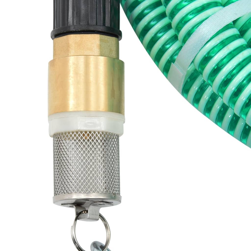 Suction hose with brass connections, green 1.1 7 m PVC