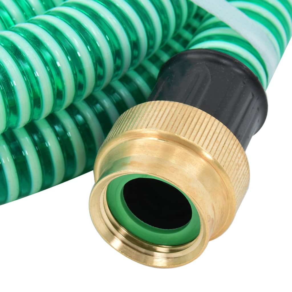 Suction hose with brass connections, green 1.1 7 m PVC