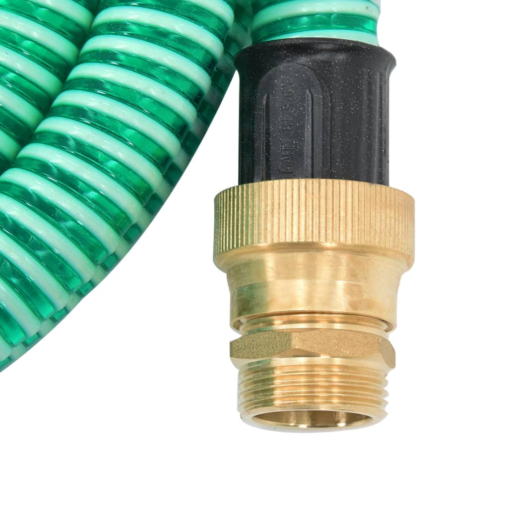 Suction hose with brass connections, green 1.1 7 m PVC