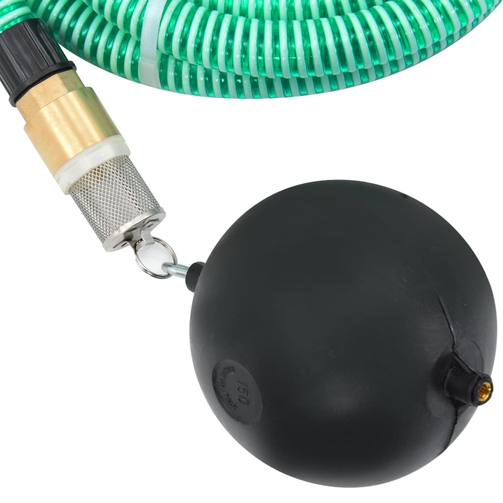 Suction hose with brass connections, green 1.1 20 m PVC