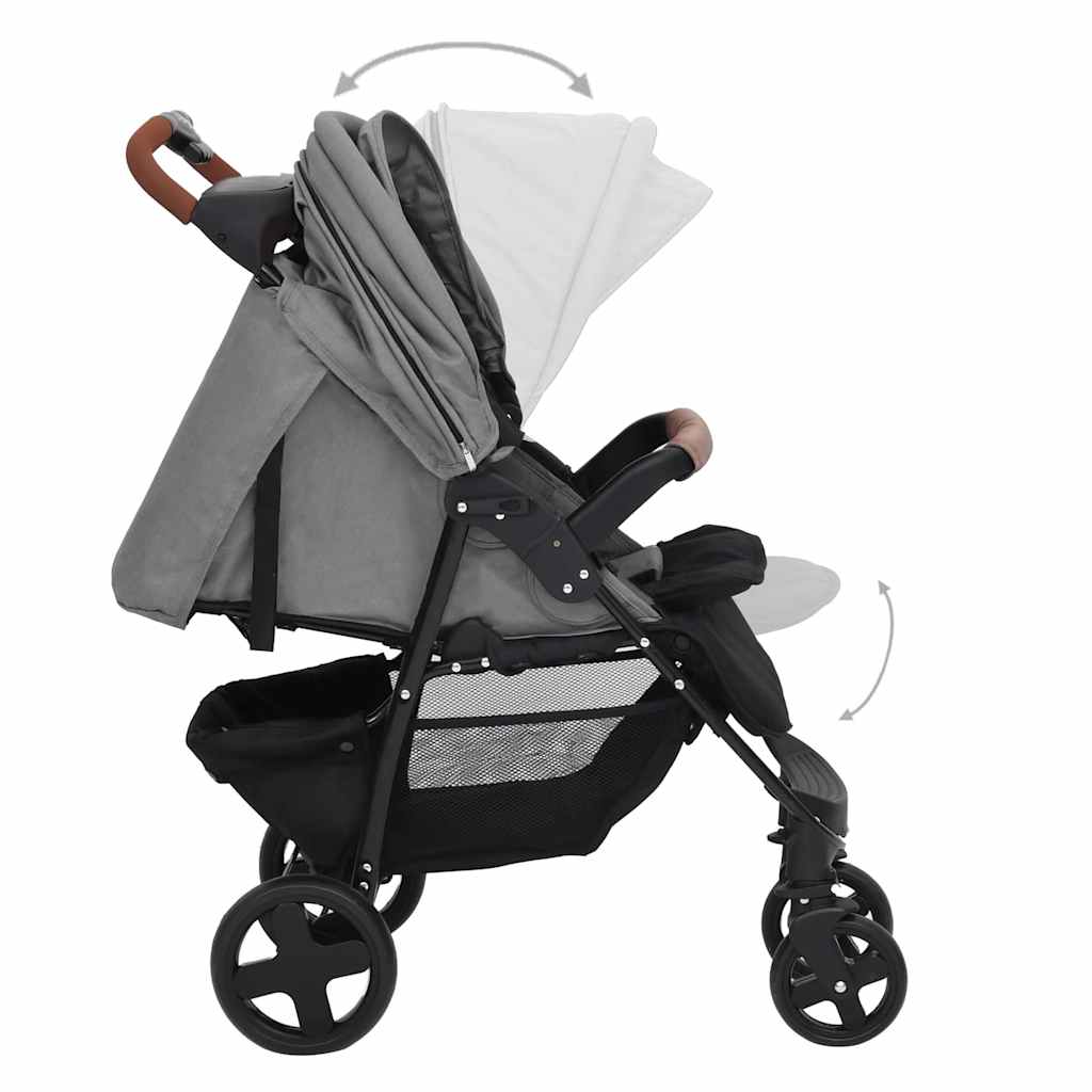 Two-in-one children's stroller light gray, steel