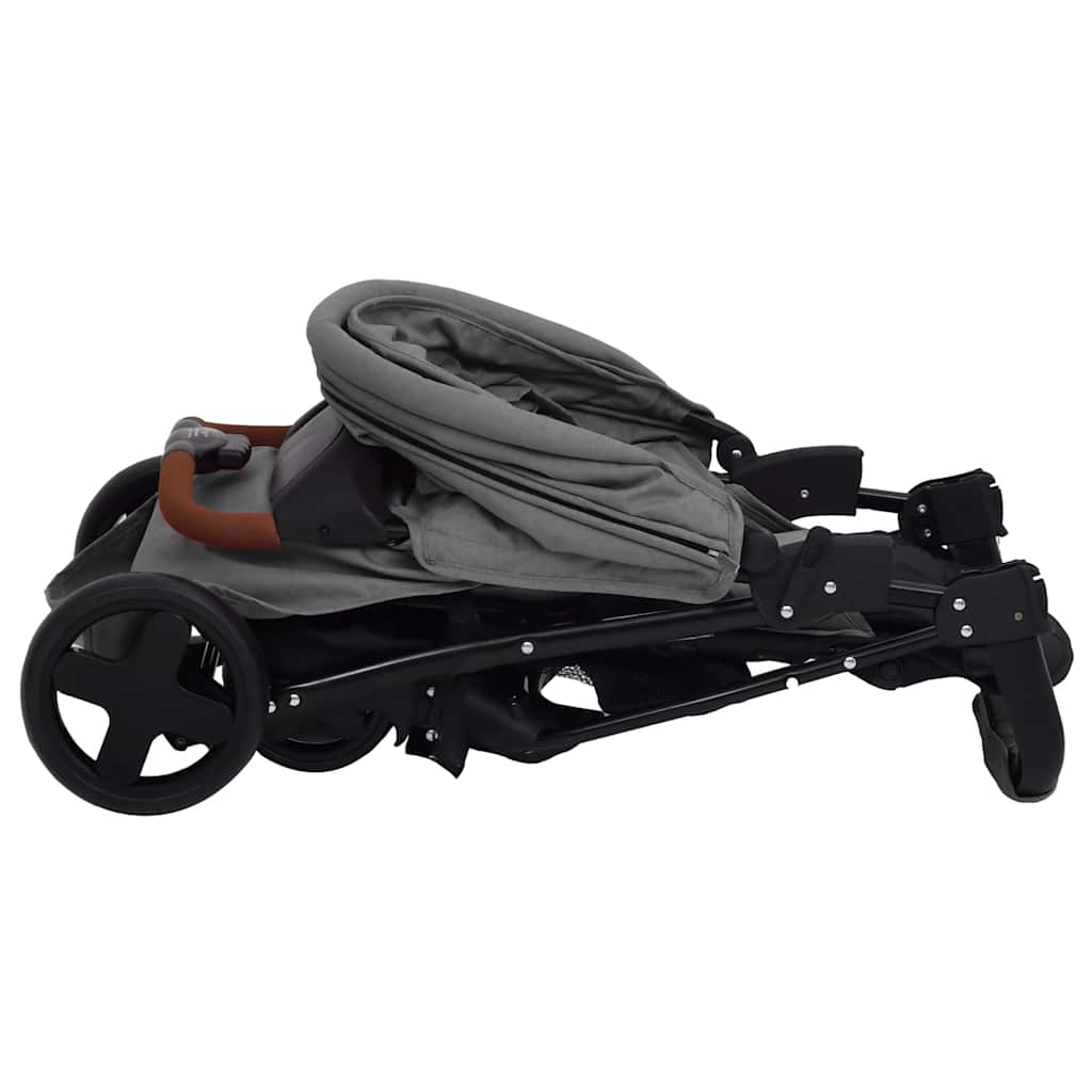 Two-in-one children's stroller light gray, steel