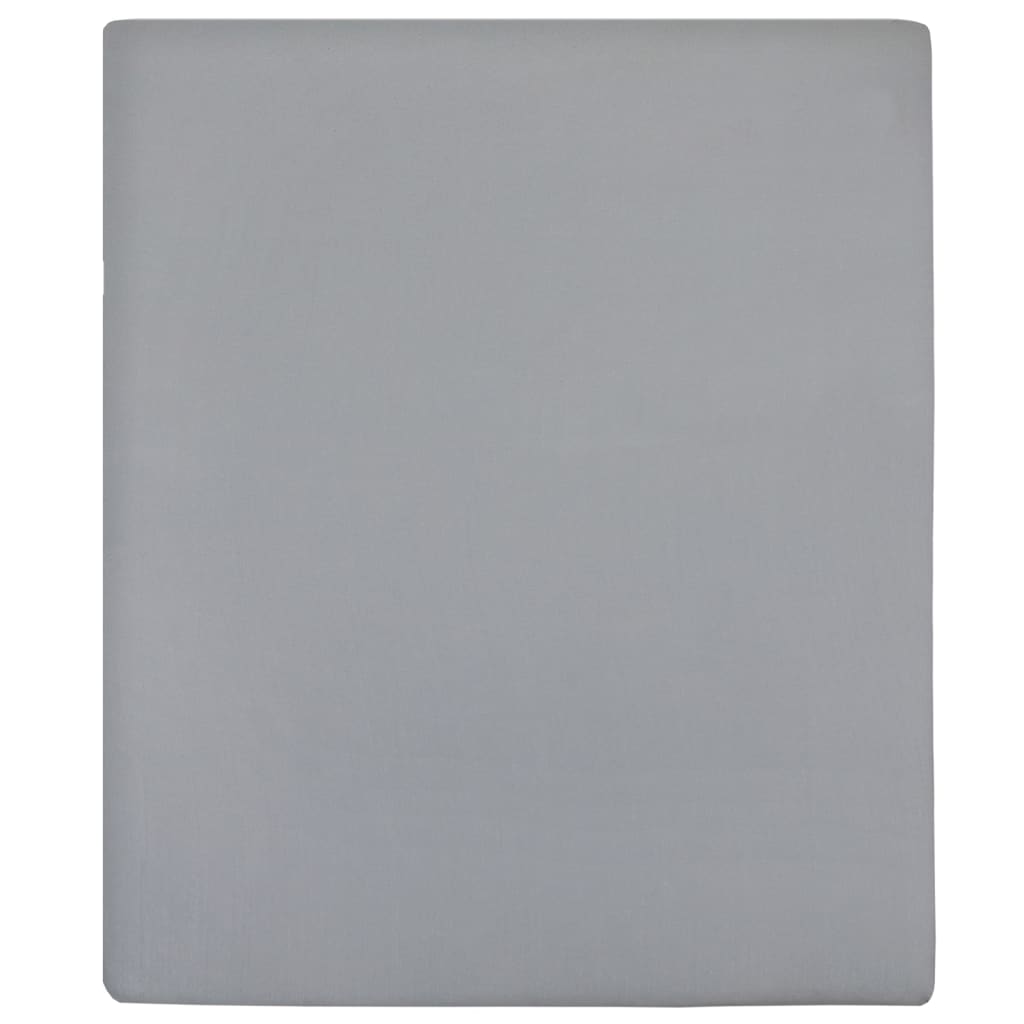 Bed sheet with elastic, gray, 90 x 200 cm, cotton