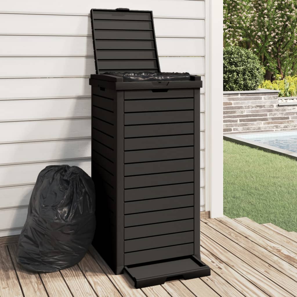 Outdoor trash can, black, 41 x 41 x 86 cm, polypropylene