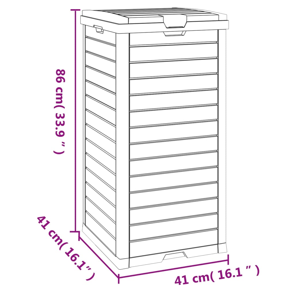 Outdoor trash can, black, 41 x 41 x 86 cm, polypropylene