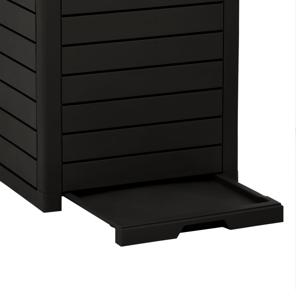 Outdoor trash can, black, 41 x 41 x 86 cm, polypropylene