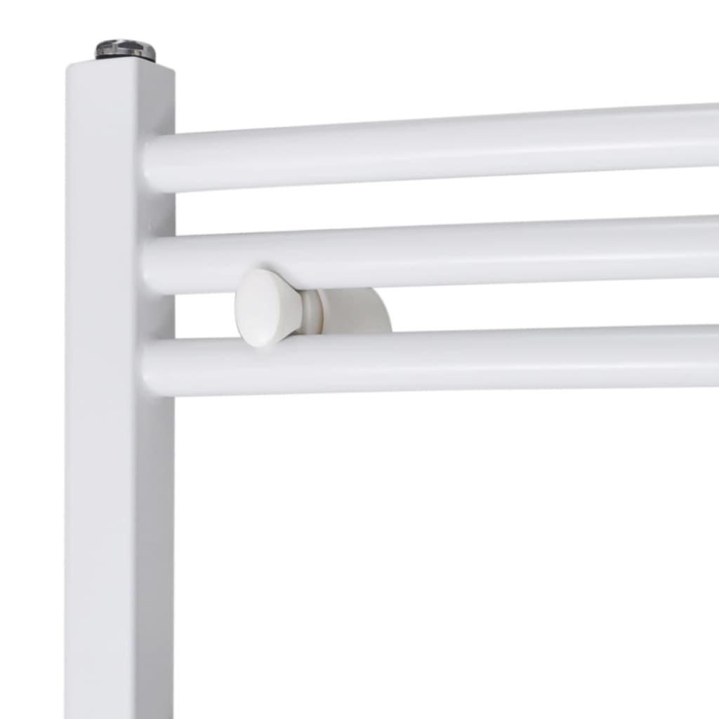 Central heating radiator / heated towel rail for the bathroom, curved 480 x 480 mm, with side and middle connection