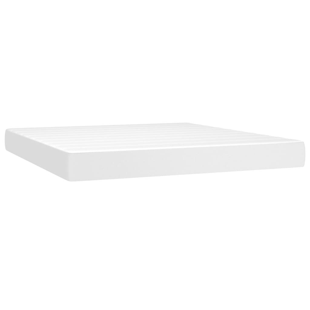 Spring mattress, white, 160x200x20 cm, artificial leather